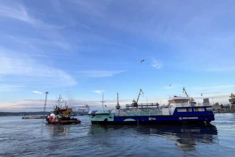 A convoy leaving the port of Klaipeda